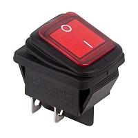 06-0307-C Выключатель клавишный красный с подсветкой влагозащита 250V 15А (4с) ON-OFF (RWB-507) REXANT (Индивидуальная упаковка 1 шт)