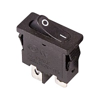 36-2050 Выключатель клавишный черный Mini 250V 6А (2с) ON-OFF (RWB-103, SC-766, MRS-101-5) REXANT