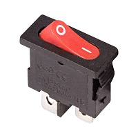 36-2051 Выключатель клавишный красный Mini 250V 6А (2с) ON-OFF (RWB-103, SC-766, MRS-101-5) REXANT