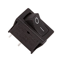 36-2110 Выключатель клавишный черный Mini 250V 6А (2с) ON-OFF (RWB-201, SC-768) REXANT