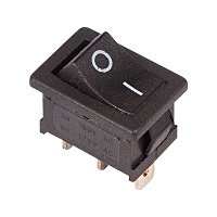 36-2130 Переключатель клавишный черный Mini 250V 6А (3с) ON-ON (RWB-202, SC-768) REXANT
