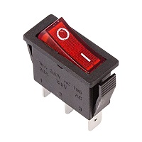 36-2210 Выключатель клавишный красный с подсветкой 250V 15А (3с) ON-OFF (RWB-404, SC-791, IRS-101-1C) REXANT