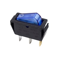36-2211 Выключатель клавишный синий с подсветкой 250V 15А (3с) ON-OFF (RWB-404, SC-791, IRS-101-1C) REXANT