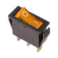36-2212 Выключатель клавишный желтый с подсветкой 250V 15А (3с) ON-OFF (RWB-404, SC-791, IRS-101-1C) REXANT