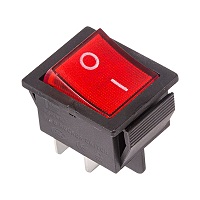 36-2330-1 Выключатель клавишный красный с подсветкой 250V 16А (4с) ON-OFF (RWB-502, SC-767, IRS-201-1) REXANT (Индивидуальная упаковка 1 шт)