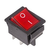 36-2330 Выключатель клавишный красный с подсветкой 250V 16А (4с) ON-OFF (RWB-502, SC-767, IRS-201-1) REXANT