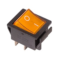 36-2333 Выключатель клавишный желтый с подсветкой 250V 16А (4с) ON-OFF (RWB-502, SC-767, IRS-201-1) REXANT