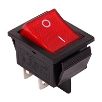 36-2340 Выключатель клавишный красный с подсветкой 250V 20А (4с) ON-OFF (RWB-502, SC-767, IRS-201-1) REXANT