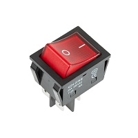 36-2343 Выключатель клавишный красный с подсветкой 250V 25А (4с) ON-OFF (RWB-502) REXANT