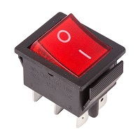 36-2350-1 Выключатель клавишный красный с подсветкой 250V 15А (6с) ON-ON (RWB-506, SC-767) REXANT (Индивидуальная упаковка 1 шт)