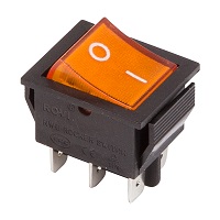 36-2353 Переключатель клавишный желтый с подсветкой 250V 15А (6с) ON-ON (RWB-506, SC-767) REXANT