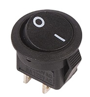 36-2510 Выключатель клавишный круглый черный Micro 250V 3А (2с) ON-OFF (RWB-105, SC-214) REXANT
