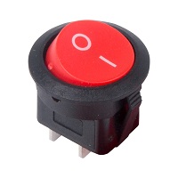 36-2560 Выключатель клавишный круглый красный 250V 6А (2с) ON-OFF (RWB-213, SC-214, MRS-102-8) REXANT