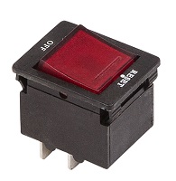 36-2620 Выключатель-автомат клавишный красный с подсветкой 250V 10А (4с) RESET-OFF (IRS-2-R15) REXANT